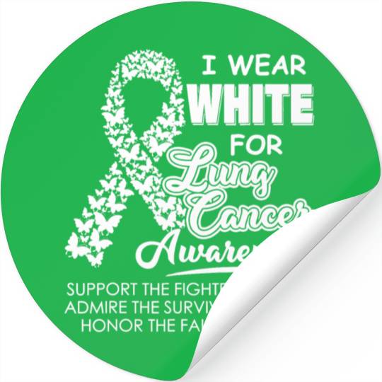 Men Women I Wear White For Lung Cancer Awareness Stickers
