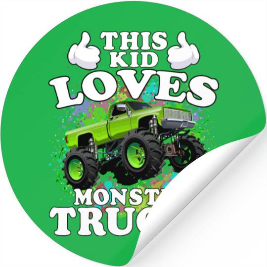 This Kid Loves Monster Trucks Stickers