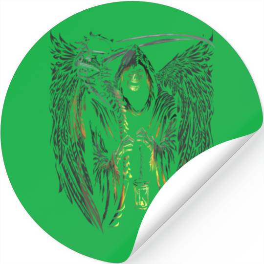 Scary Creepy Grim Reaper Halloween Party Costume Stickers