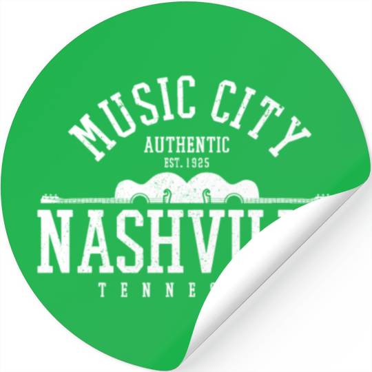 Nashville Country Music City Guitar Stickers