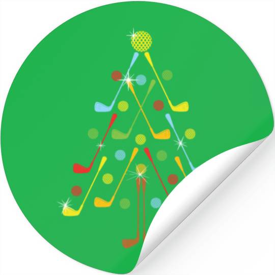 Christmas Christmas Tree Golf Golf Ball Stickers