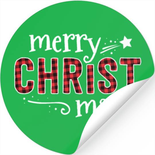 Buffalo Plaid Merry Christ Mas Stickers Christmas