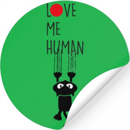 Love Me Human Cat Stickers