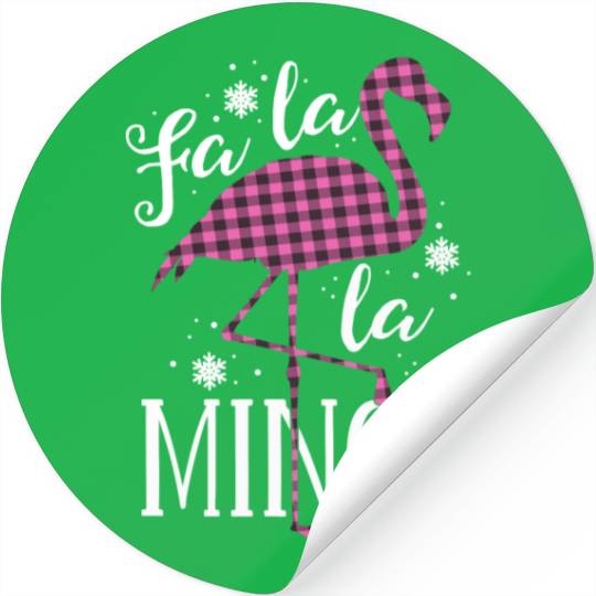 Fa La La Mingo Flamingo Christmas Stickers Pink