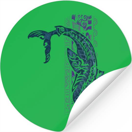 Vintage Hawaiian Tribal Shark Dive Stickers