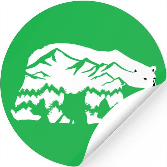 Polar Bear and Mountains Stickers