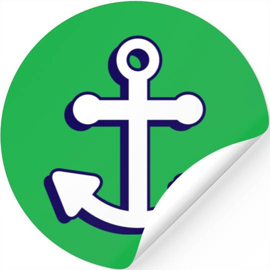 Nautical boat anchor in navy blue and white 3D Stickers
