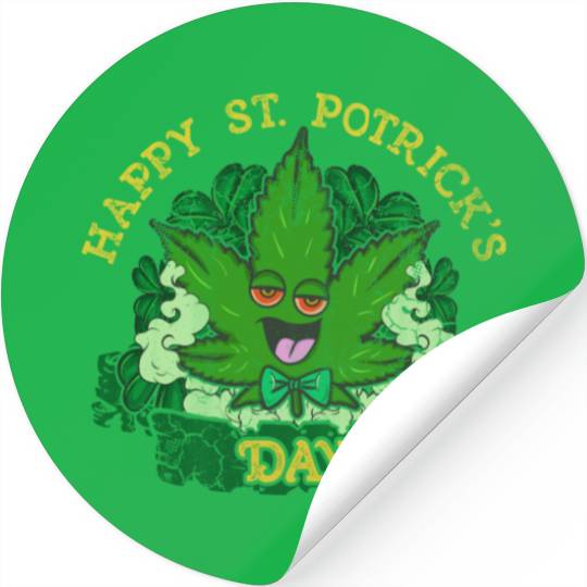 Marijuana St Potricks Day 420 Weed St Patricks Stickers