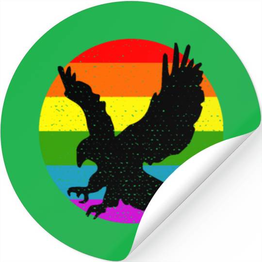 Rainbow Hawk Stickers