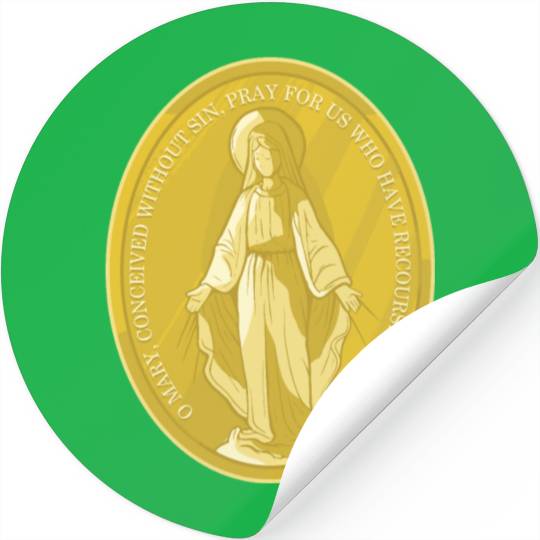 Miraculous medal of virgin mary catholic christian Stickers