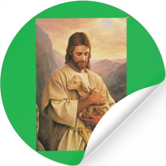 Jesus Christ holding the lost sheep pp5 Stickers