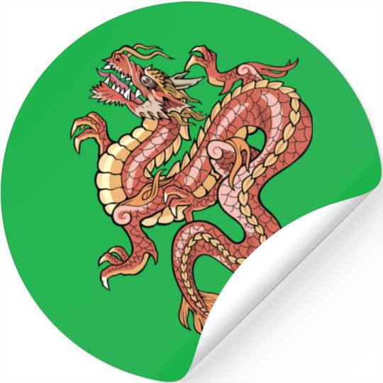 big red chinese dragon Stickers