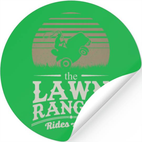 Lawn Ranger Grass Lawn Mower Lone Pun Landscaper Stickers