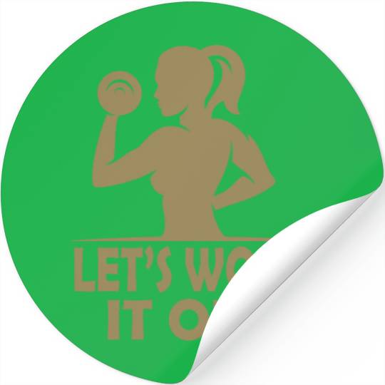 Let s work it out Gym Fitness Women Stickers