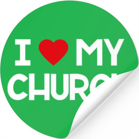I Love My Church, Heart, Bible, Christian, Stickers