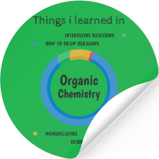 Organic Chemistry Hexagon Funny Stickers