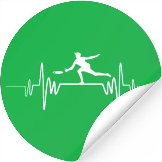 Ultimate Frisbee Heartbeat Stickers Disc Golf