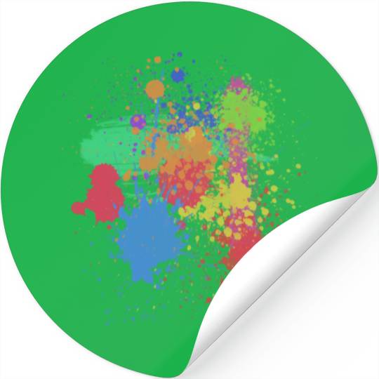 Paint splatters, colorful, happy, creative Stickers