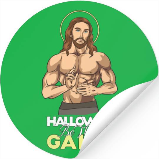 Hallowed Be Thy Gains Jesus Weight Lifting Workout Stickers