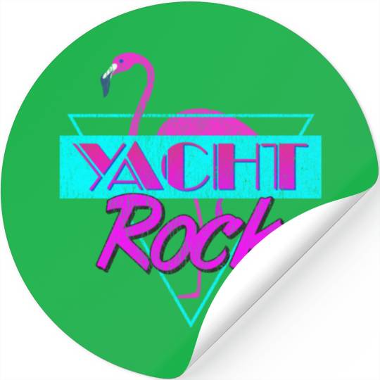 Yacht Rock Retro Flamingo Stickers