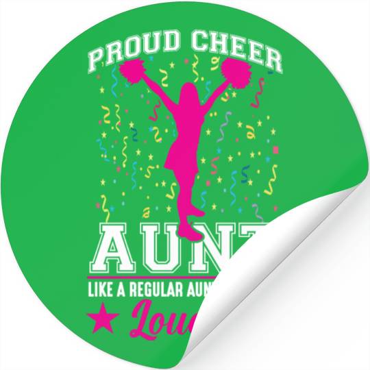 Cheerleading Aunt Family Support Girl Cheerleader Stickers