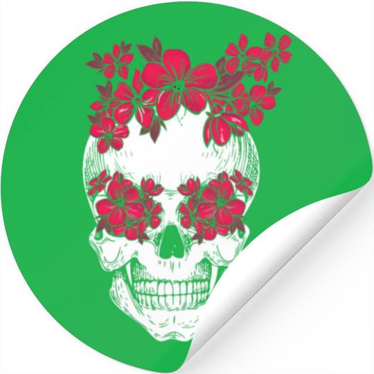 Mexican Skull Flower Lover Florist Cinco de Mayo Stickers