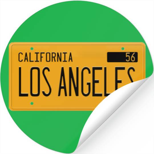 Los Angeles California 1956 yellow license plate Stickers