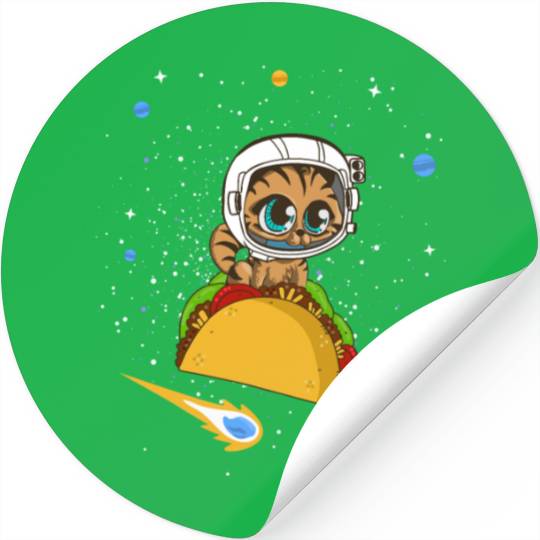 Taco Cat In Space Stickers Dancing Cat Taco