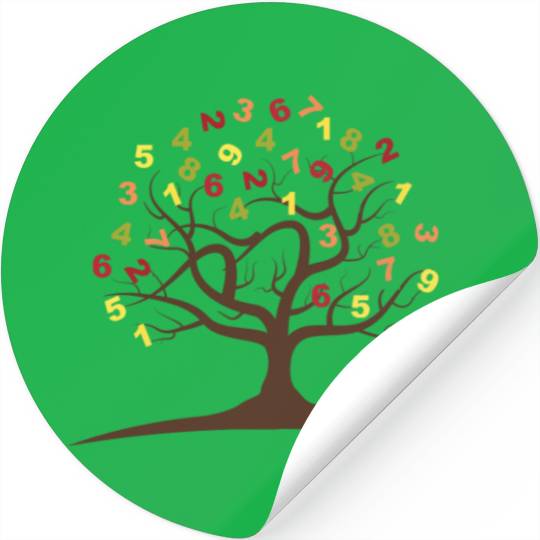 Tree Number Mathematics School Nerd Gift Stickers