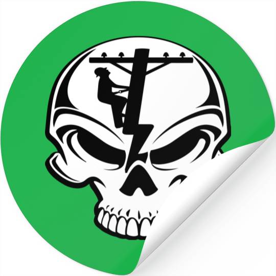 Lineman Skull Stickers