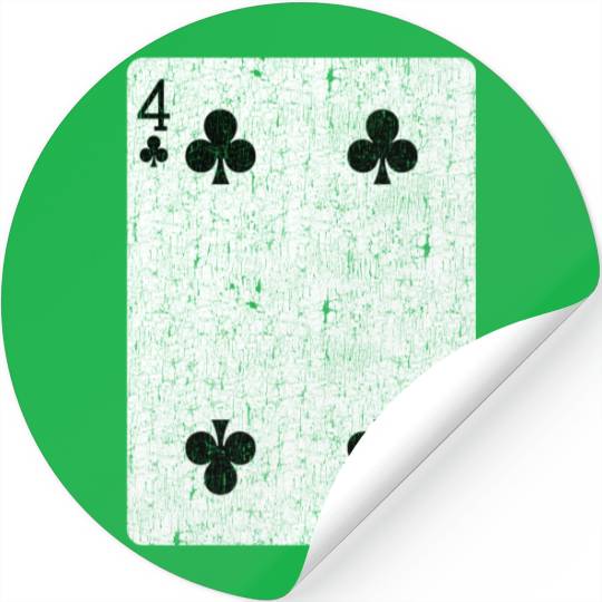 four of clubs playing card Stickers