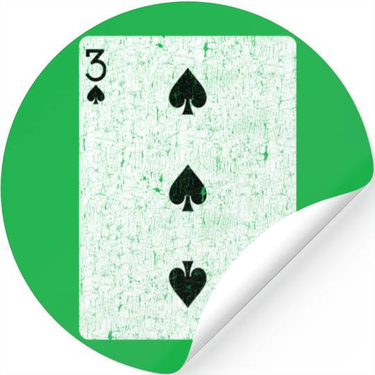 three of spades playing card Stickers