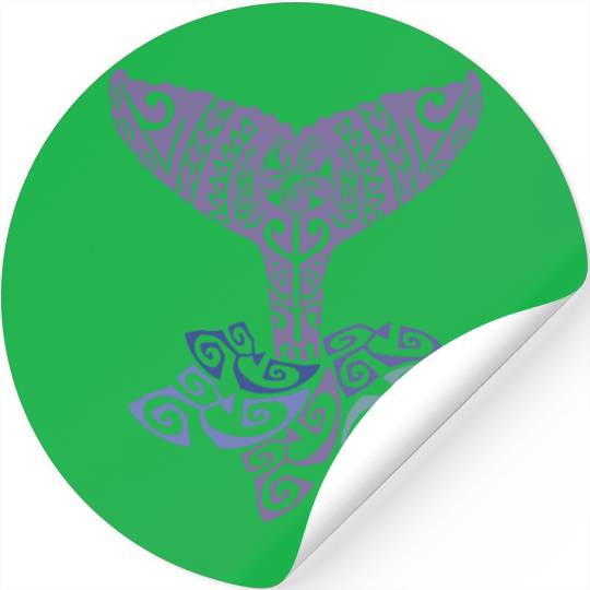 Hawaiian - Polynesian - T Tattoo Whales Tail Stickers