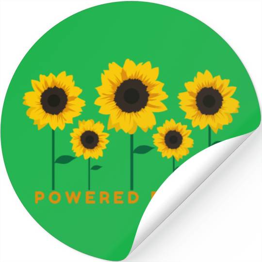 Sunflower Powered By Sun Summer Gift Idea Stickers