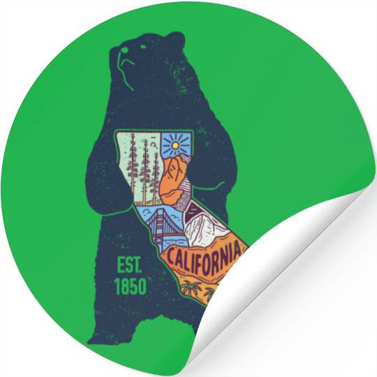 Vintage California Bear EST 1850 Stickers