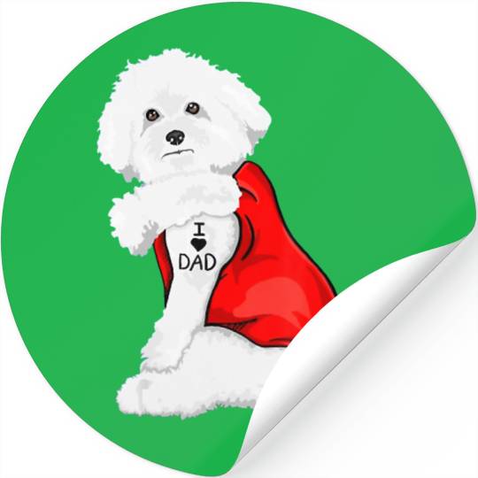 Funny bichon frise Dog I Love Mom Tattoo Lover Stickers