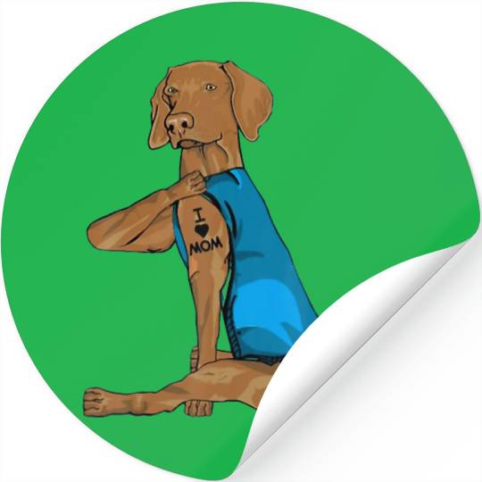 Funny vizsla Dog I Love Mom Tattoo vizsla Lover Stickers