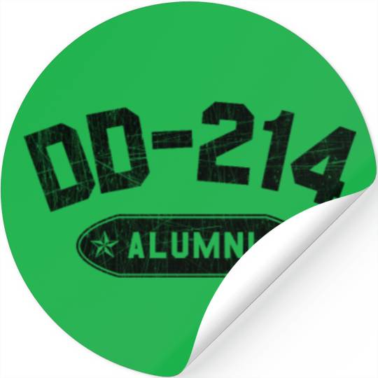 DD-214 Alumni In Black US Military Distressed Stickers