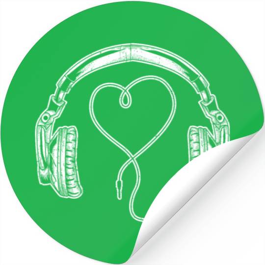 Artistic Music Graphic Design Headphone Heart Art Stickers