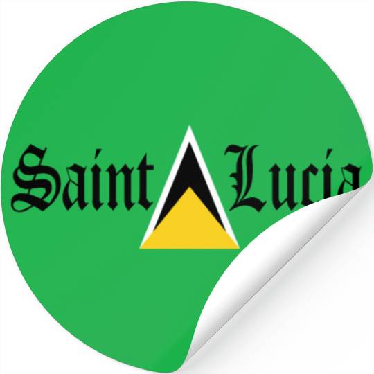 Saint Lucia Flag Blackletter St Lucia Caribbean Stickers