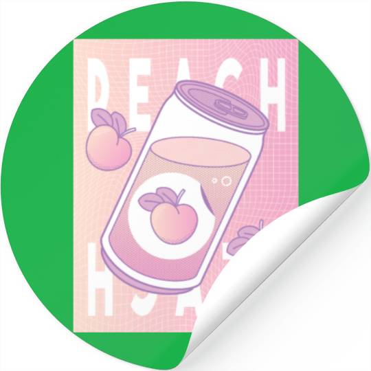 Peach Drink Aesthetic Vaporwave Japan Stickers