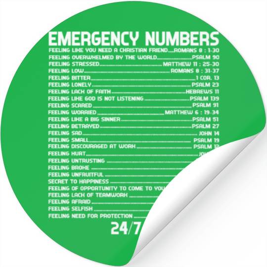 Bible Emergency Numbers Holy Hotline Stickers