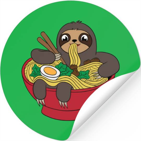 Sloth Ramen Noodles For Animal Lovers Stickers For