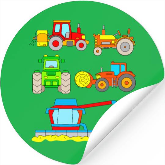 Farm Tractors Kids Stickers