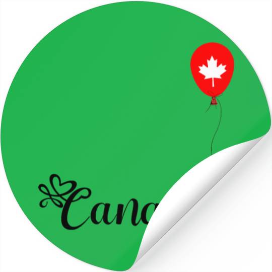 Canadian Maple Leaf Balloon Design Stickers