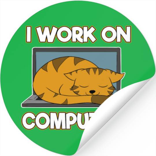 I Work On Computers Gift Coding Stickers For