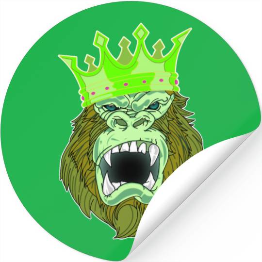 neon green Gorilla Jungle King Stickers