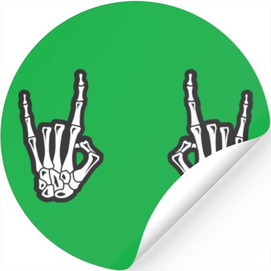 Skeleton Hands Rock N Roll Sign of the Horns Corna Stickers