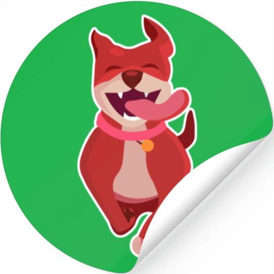 Excited pit bull dog funny cartoon dog pet disneyf