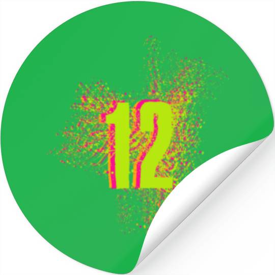 12 Number twelf birthday giftidea Stickers
